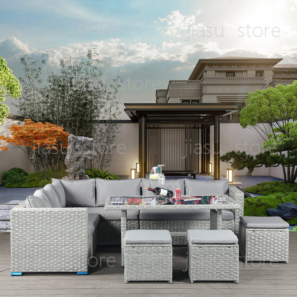 Outdoor Furniture Sofa - Set Furnitur Teras Luar Ruangan Rotan,