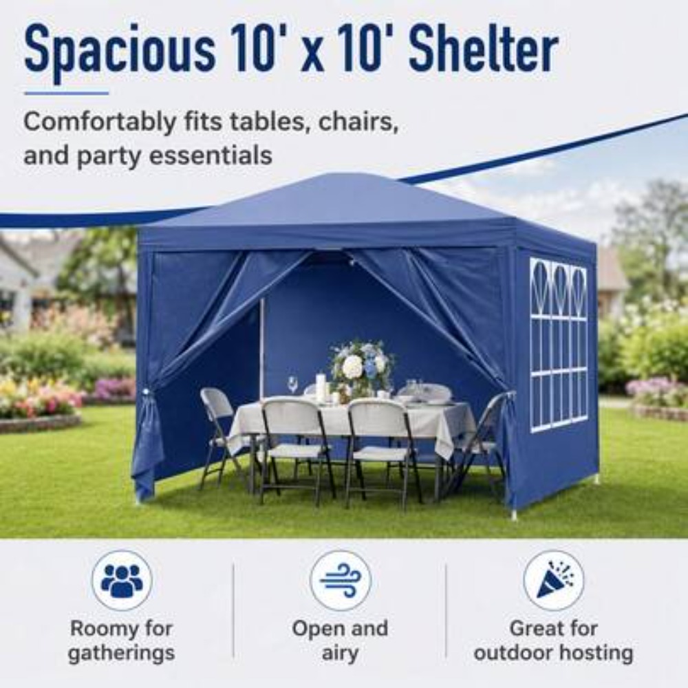 Gazebo Pop Up - Tenda Gazebo Lipat 10x10 dengan Dinding