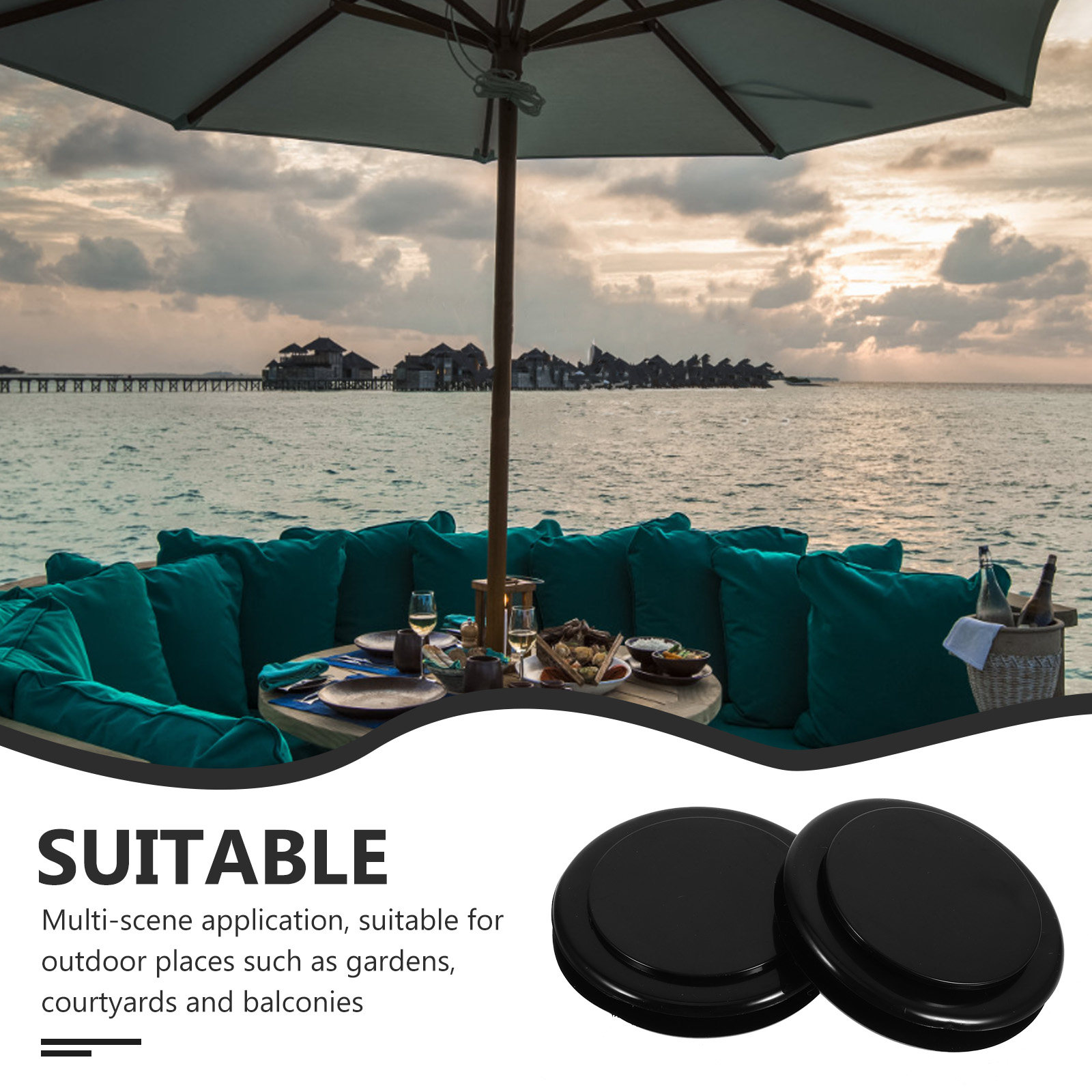 2Set Cincin Lubang Payung Meja - Outdoor Furniture With Umbrella ulasan dan harga