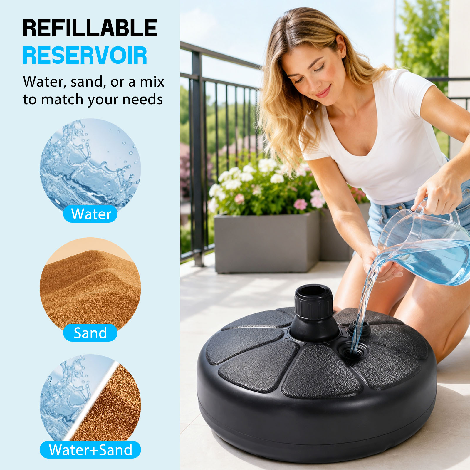 Alas Payung Isi Air Pasir 26lb - Outdoor Furniture Sunbrella ulasan dan harga