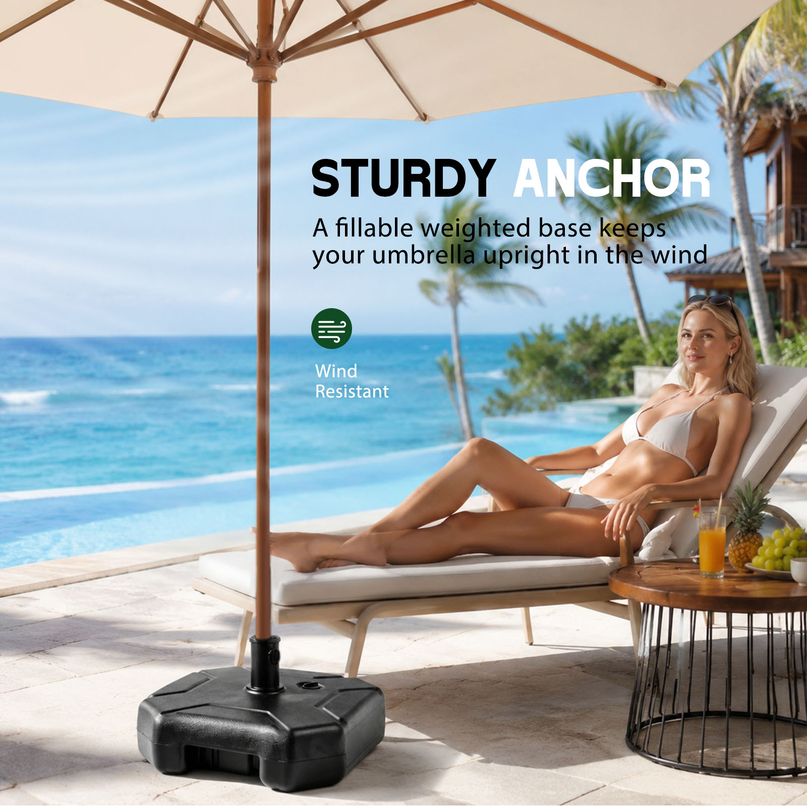 Alas Payung Teras yang Dapat D - Outdoor Furniture With Umbrella ulasan dan harga