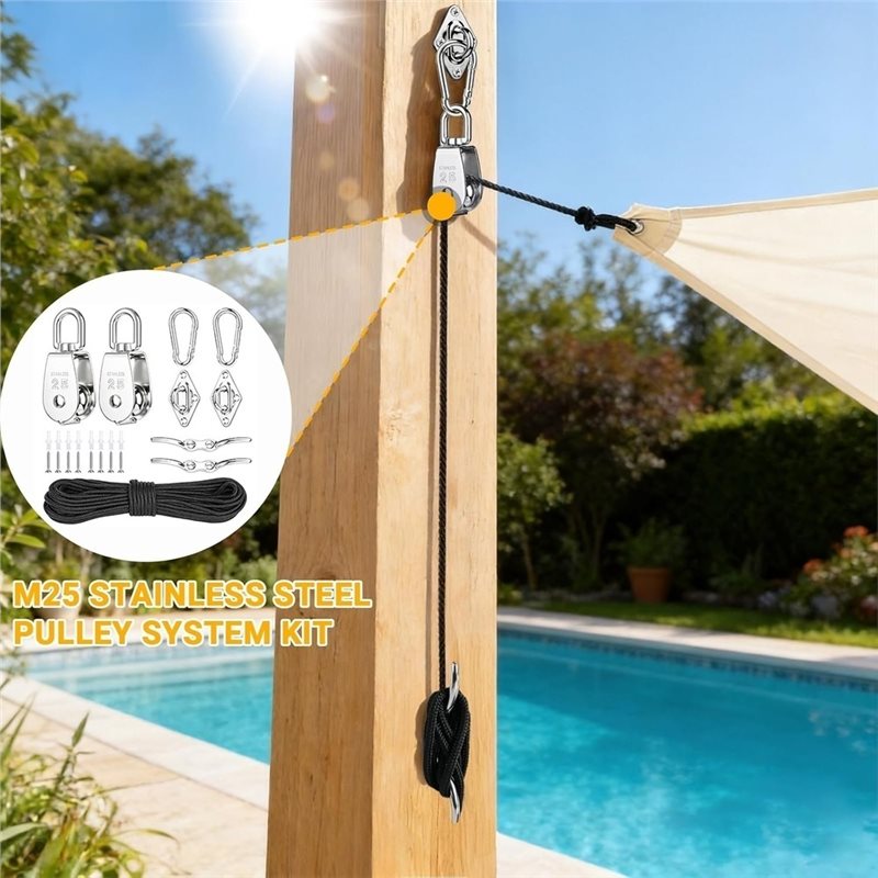 Blok Katrol L60A, Tali Nilon,  - Sun Sail Shade ulasan dan harga