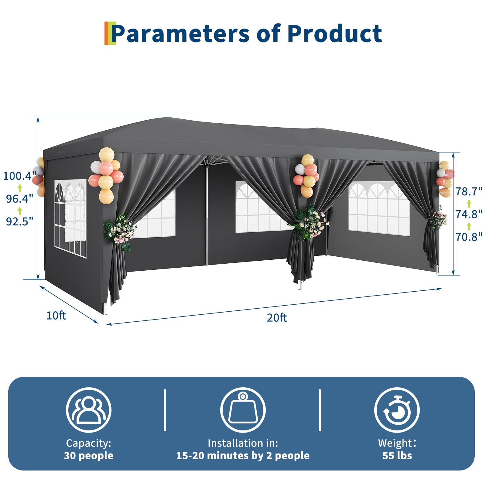 Tenda Pop Up 10x20 dengan 6 Di - Gazebo Pop Up ulasan dan harga